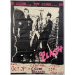 THE CLASH, A CONCERT POSTER FOR DUBLIN, OCT 1977.