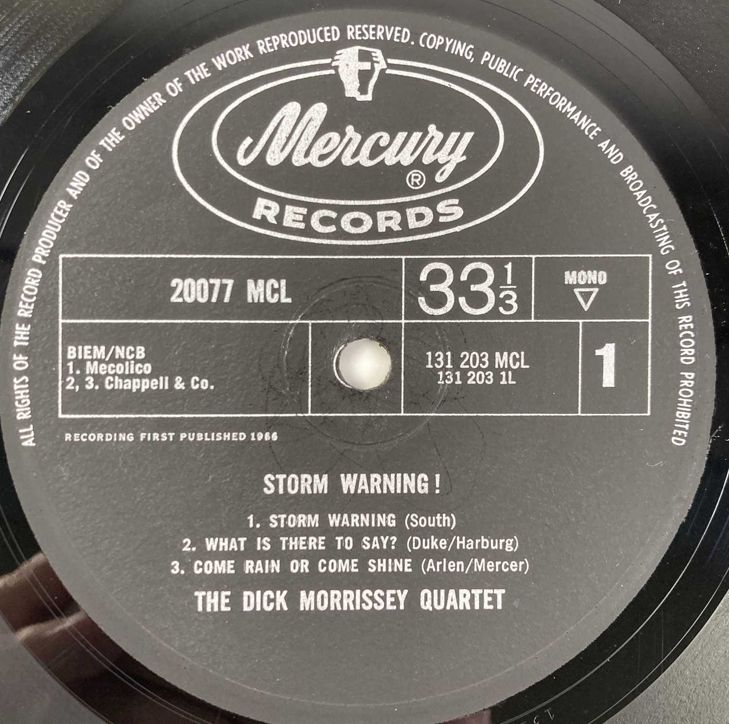 THE DICK MORRISSEY QUARTET - SOTRM WARNING! LP (ORIGINAL UK COPY - MERCURY 20077 MCL) - Image 4 of 5