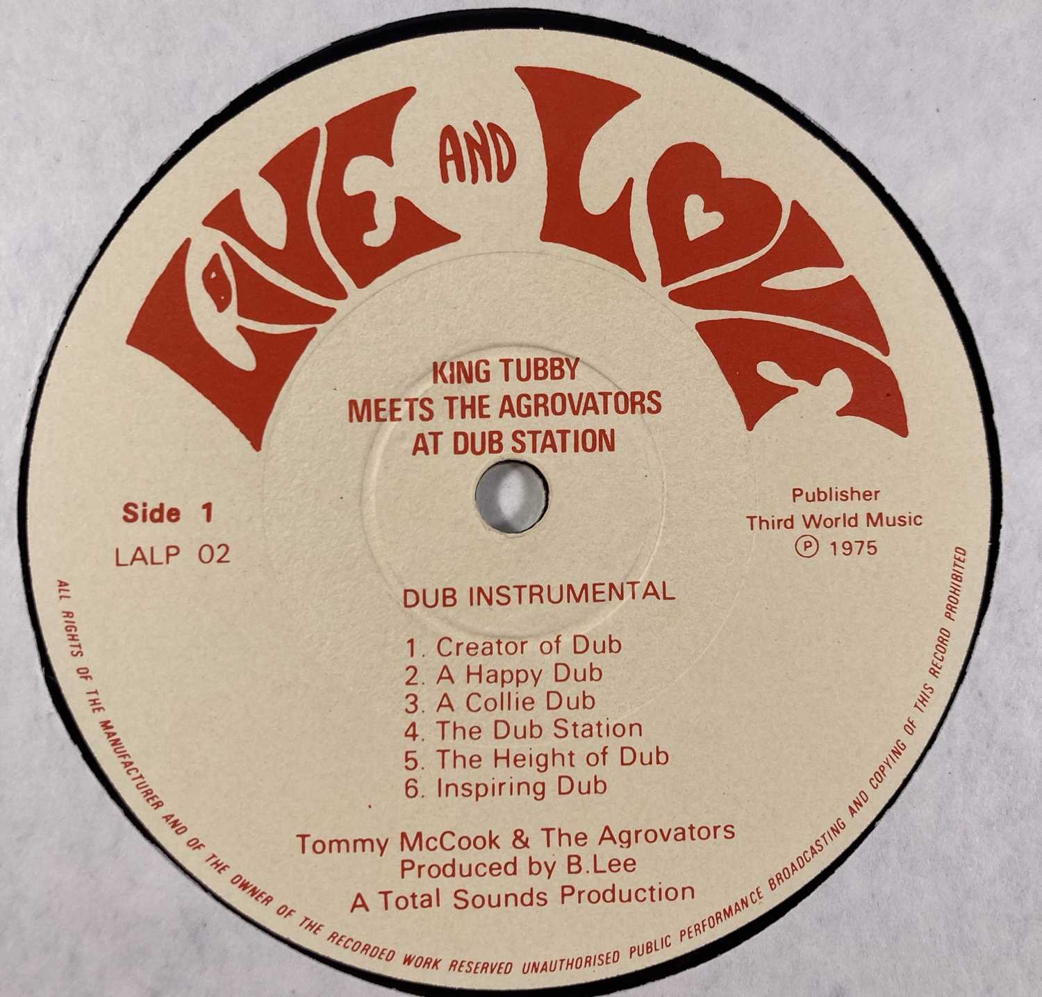 TOMMY McCOOK & THE AGROVATORS - KING TUBBY MEETS THE AGROVATORS AT DUB STATION LP (ORIGINAL UK COPY - Image 4 of 5