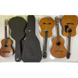 SIX ACOUSTIC GUITARS (ARIA, YAMAHA, HOHNER).