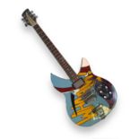 THE JAM / PAUL WELLER INTEREST - PAINTED RICKENBACKER STYLE GUITAR - LICHENSTEIN TRIBUTE DESIGN (WHA