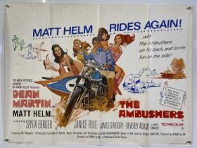 THE AMBUSHERS (1968) ORIGINAL UK QUAD FILM POSTER.