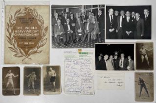 BOXING MEMORABILIA - LIVERPOOL INTEREST INC SIGNED EARLY 20TH C CARDS/ HENRY COOPER SIGNED PROGRAMME