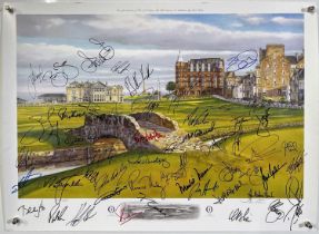 GOLF MEMORABILIA - MULTI SIGNED ST ANDREWS PRINT.