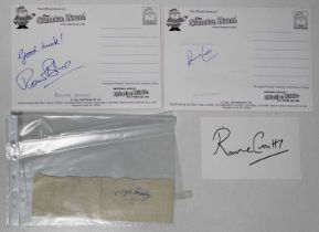 SIGNED ITEMS - BRITISH TV COMEDY STARS (THE TWO RONNIES, GEORGE FORMBY.