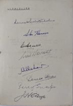 SIGNED 1954 SOUVENIR PROGRAMME (MALCOLM BARRASS, HAROLD HASELL, WILLIE MOIR, KENNETH WOLSTENHOLME).