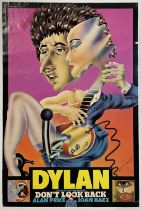 BOB DYLAN - DON'T LOOK BACK (1967) - ORIGINAL POSTER SIGNED BY ALAN ALDRIDGE.