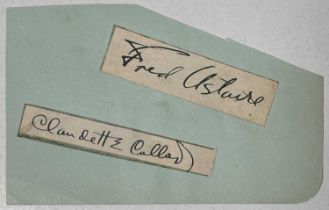 FRED ASTAIRE & CLAUDETTE COLBERT SIGNED CUTTING.