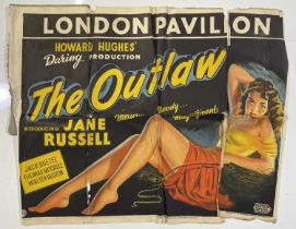 THE OUTLAW (1946) - JANE RUSSELL - ORIGINAL 1946 UNITED ARTISTS UK QUAD POSTER.