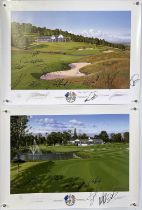 MULTI SIGNED GOLF PRINTS.