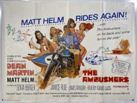 THE AMBUSHERS (1968) ORIGINAL UK QUAD FILM POSTER.