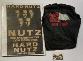 ASSORTED MEMORABILIA - ORIGINAL NUTZ POSTER / U2 CREW T-SHIRT / BEATLES PHOTO.