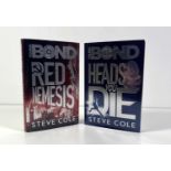 STEVE COLE - YOUNG BOND SERIES - TWO SIGNED FIRST EDITION BOOKS.