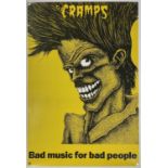 THE CRAMPS - ORIGINAL 'BAD MUSIC' POSTER.