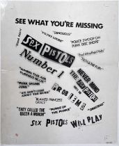 BOY LONDON / SEDITIONARIES - THE SEX PISTOLS - ORIGINAL CELLULOID SHEET FOR 'NEVER MIND THE BANS' /