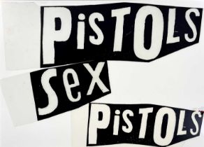 BOY LONDON / SEDITIONARIES - PUNK HISTORY - ORIGINAL CELLULOID SHEETS FOR SEX PISTOLS LOGO.