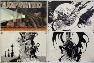 HAWKWIND - BARNEY BUBBLES DESIGNED POSTERS.