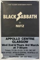 BLACK SABBATH / NUTZ - ORIGINAL 1977 CONCERT POSTER.