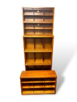 SIMPLEX TEAK EFFECT LP AND CD SHELVING UNITS.