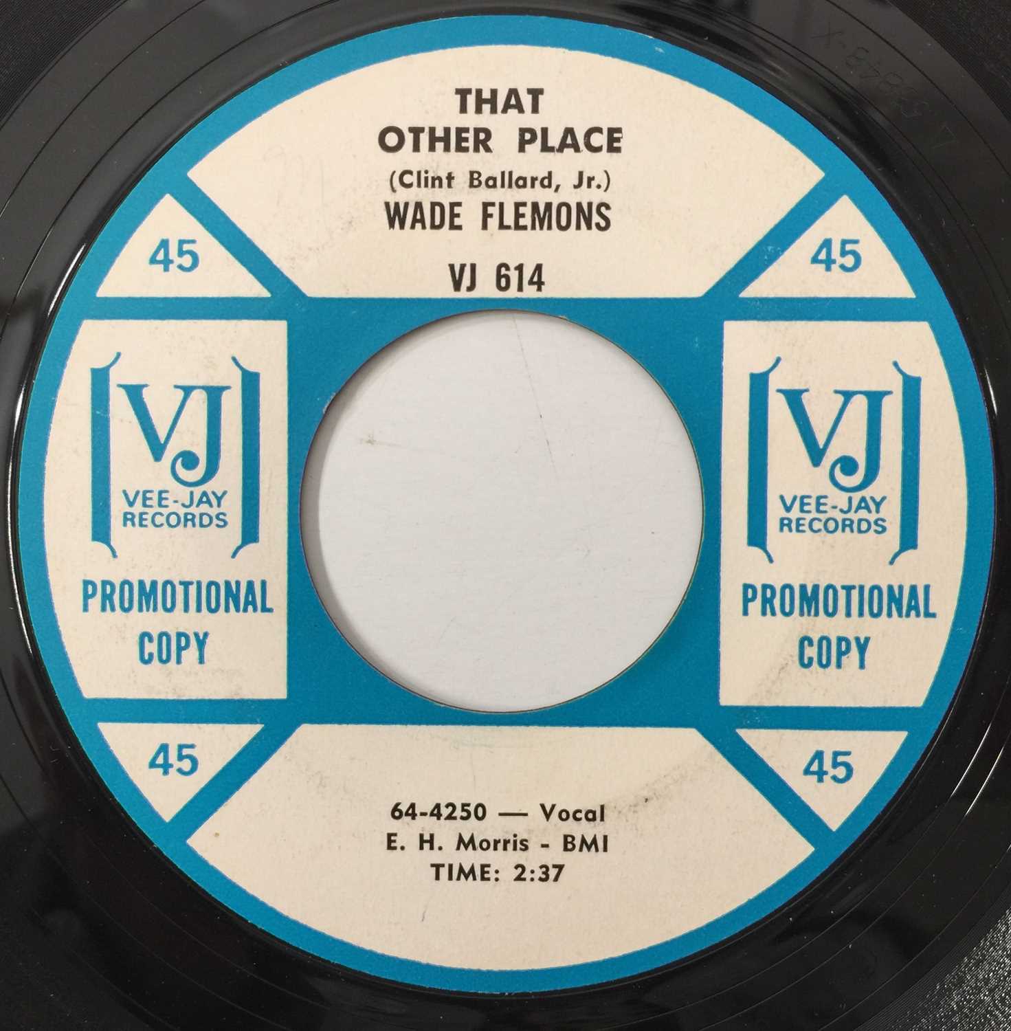 WADE FLEMONS - I KNEW YOU WHEN/ THAT OTHER PLACE 7" (US PROMO - VEE JAY - VJ 614) - Image 2 of 2
