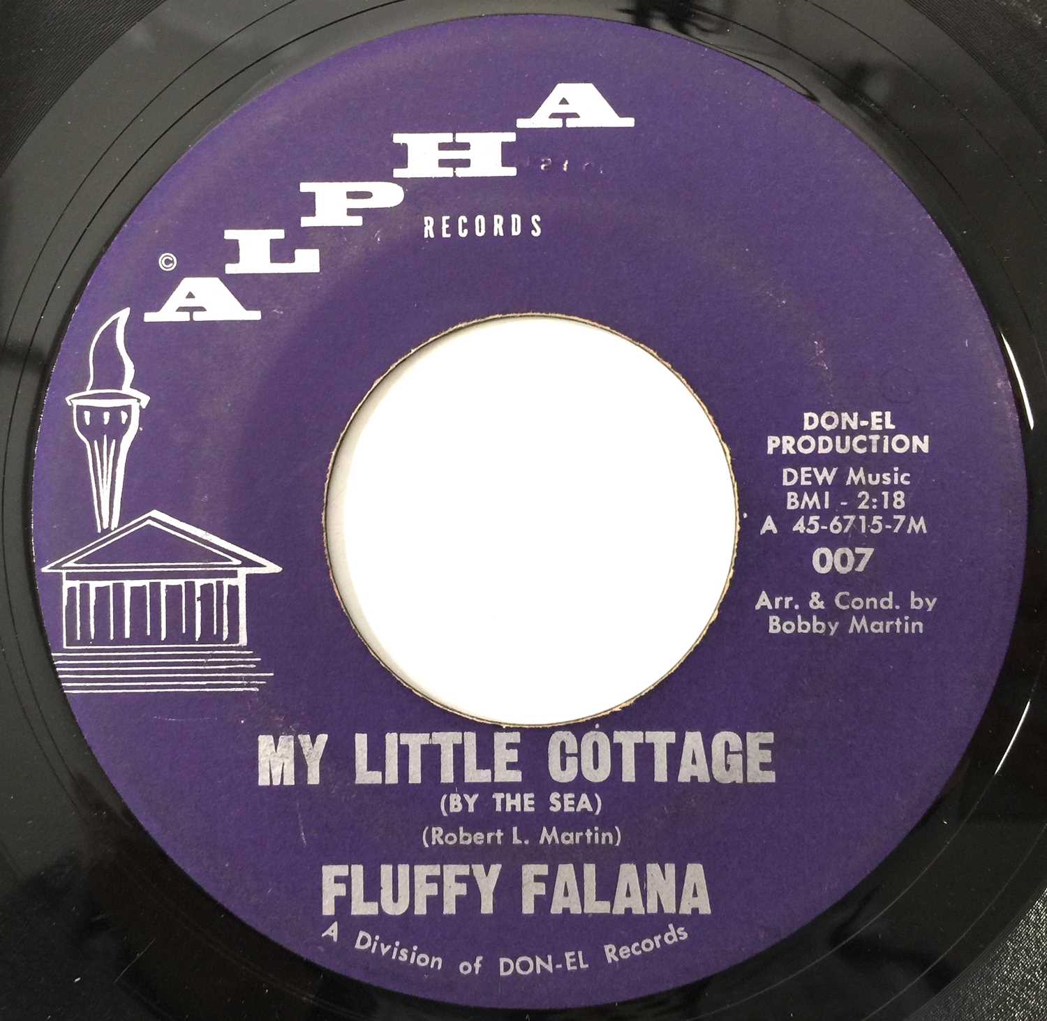 FLUFFY FALANA - HANGOVER FROM LOVE/ MY LITTLE COTTAGE 7" (US STOCK - ALPHA - 007) - Image 2 of 2