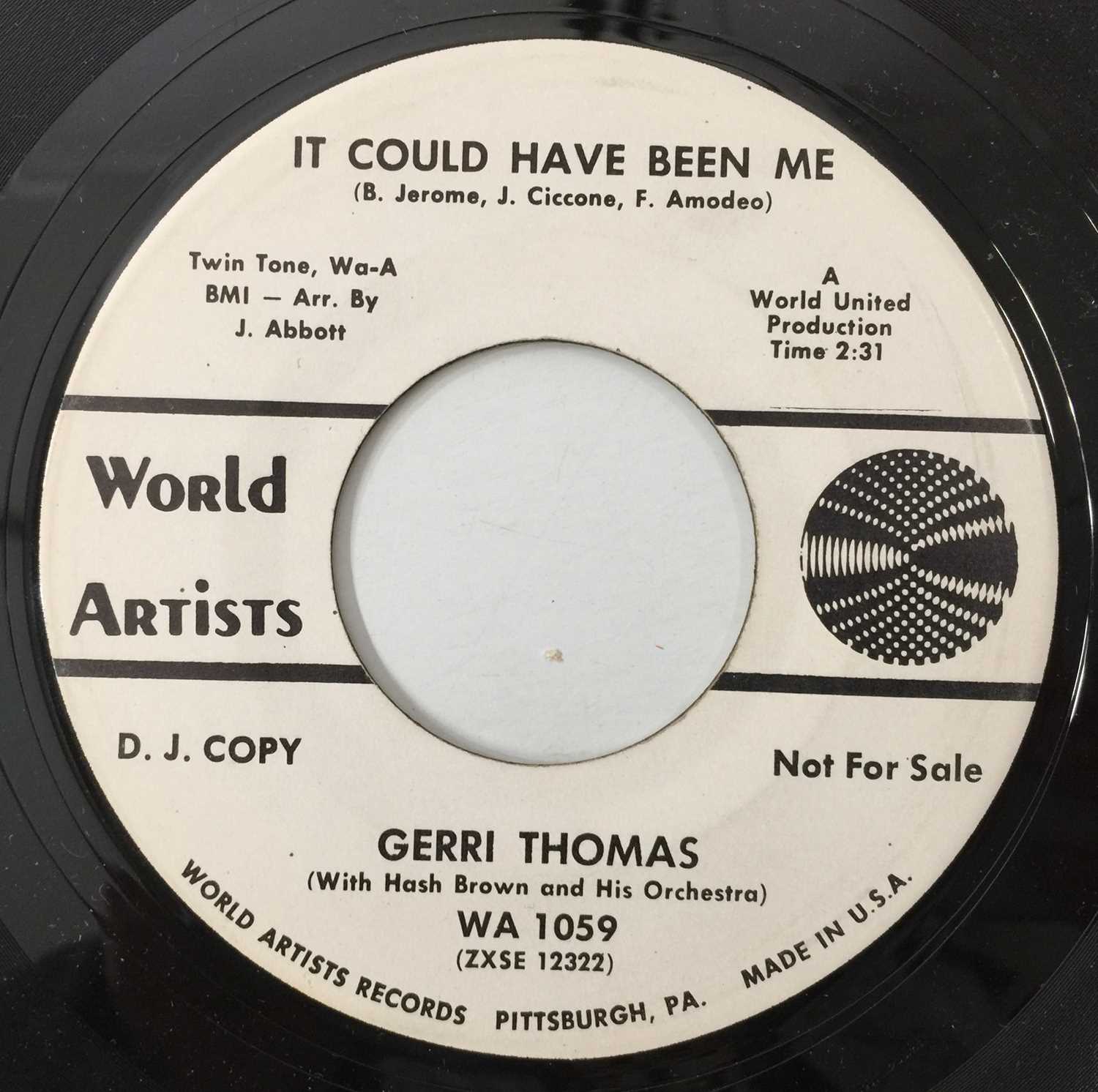 GERRI THOMAS - LOOK WHAT I GOT/ IT COULD HAVE BEEN ME 7" (US DJ PROMO - WORLD ARTISTS - WA 1059) - Image 2 of 2