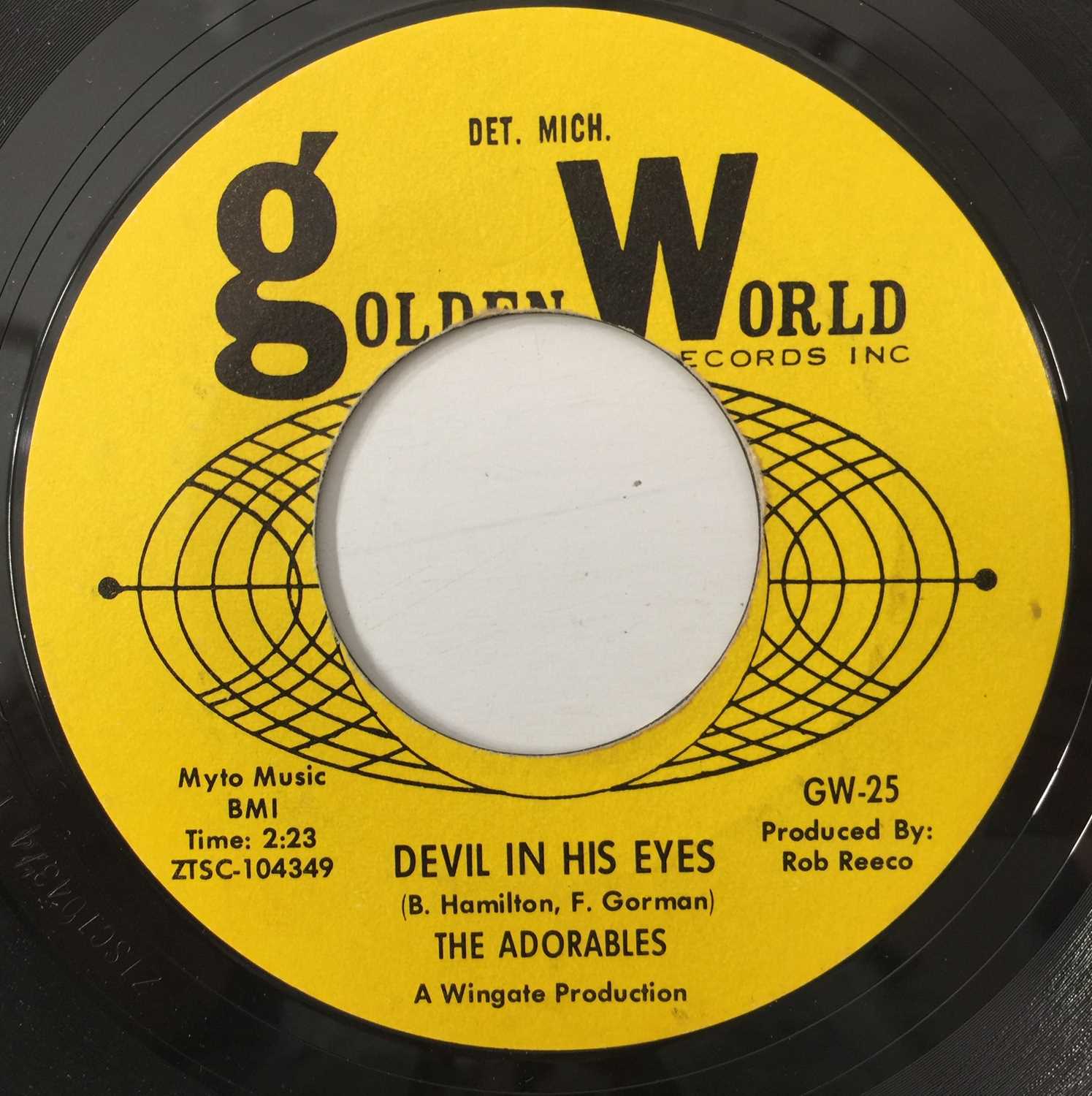 THE ADORABLES - OOH BOY/ DEVIL IN HIS EYES 7" (US STOCK - GOLDEN WORLD - GW-25) - Image 2 of 2