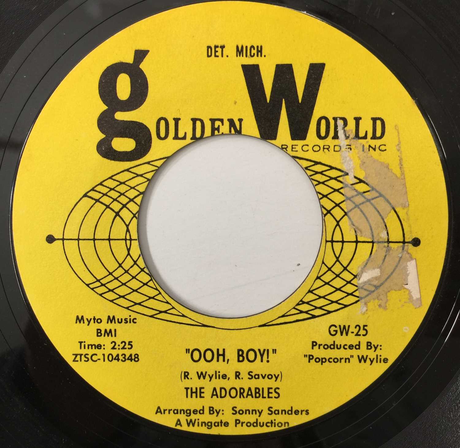 THE ADORABLES - OOH BOY/ DEVIL IN HIS EYES 7" (US STOCK - GOLDEN WORLD - GW-25)