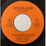 LUCKEY DAVIS - IT'S NOT WHERE YOU START 7" (HIGHLAND RECORDS 1201)