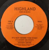 LUCKEY DAVIS - IT'S NOT WHERE YOU START 7" (HIGHLAND RECORDS 1201)