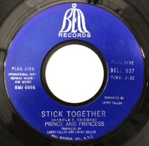 PRINCE AND PRINCESS - STICK TOGETHER/ INSANITY 7" (US PROMO - BELL RECORDS - BELL 637)