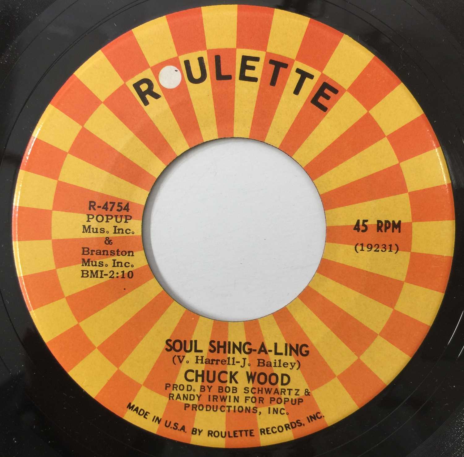 CHUCK WOOD - SEVEN DAYS TOO LONG/ SOUL SHING-A-LING 7" (US STOCK - ROULETTE - R-4754) - Image 2 of 2
