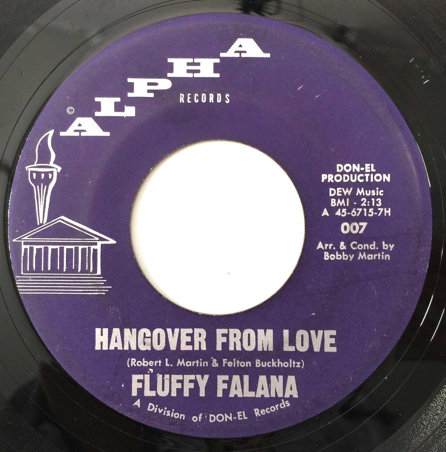 FLUFFY FALANA - HANGOVER FROM LOVE/ MY LITTLE COTTAGE 7" (US STOCK - ALPHA - 007)