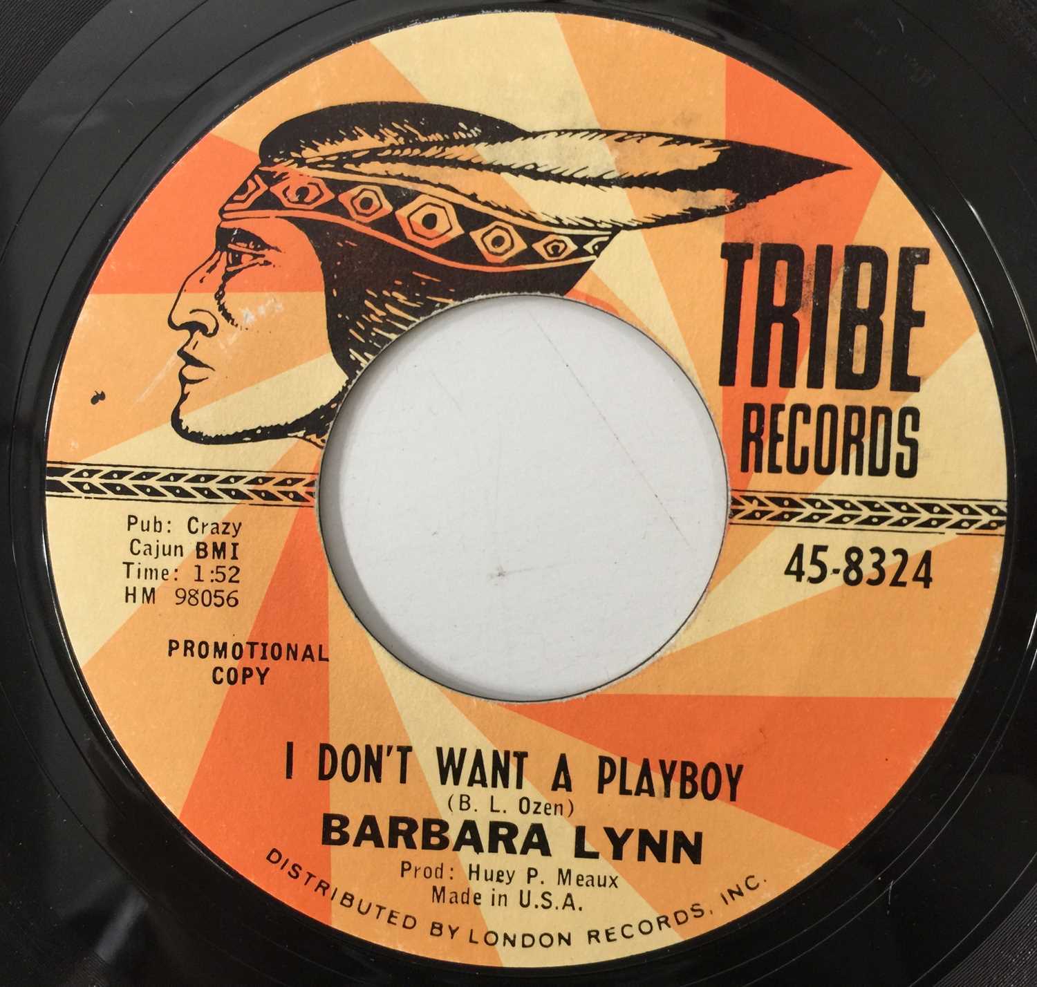 BARBARA LYNN - I DON'T WANT A PLAYBOY 7" (PROMO - TRIBE RECORDS 45-8324) - Image 3 of 3