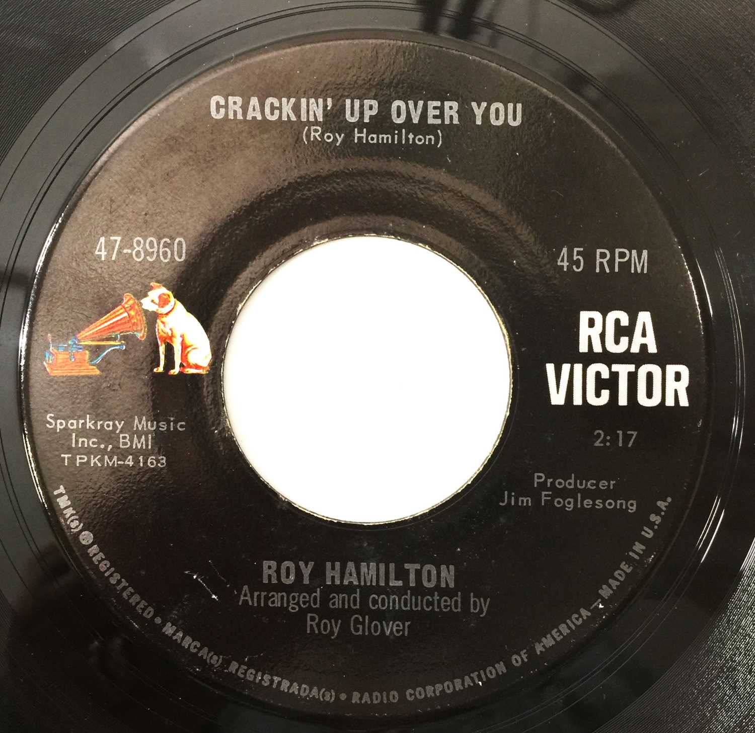 ROY HAMILTON - CRACKIN' UP OVER YOU/ WALK HAND IN HAND 7" (US NORTHERN - RCA VICTOR - 47-8960) - Image 2 of 3