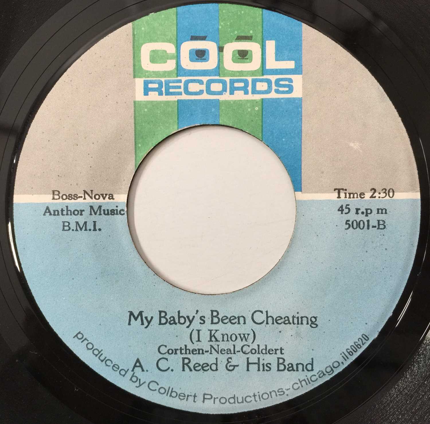 A.C. REED & HIS BAND - MY BABY IS FINE/ MY BABY'S BEEN CHEATING 7" (US - COOL RECORDS - 5001) - Image 2 of 2