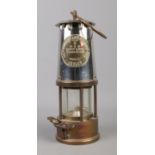 An Eccles brass and steel Protector Lamp & Lighting Co Ltd Mining Lamp. Type 6, M&Q.