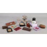 A good quantity of collectables, to include oriental white metal trinket box, antique tartan snuff