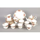 A collection of Royal Albert Old Country Roses including tea pot, milk jug, cups and saucers etc.