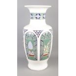 A large ceramic vase featuring window landscape design. Approx. 52cm tall.