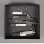 Three Sheffield penknives including pipe smokers penknife by John Nowill & Sons, Silver Scaled two