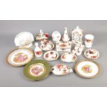 A quantity of mainly Royal Albert Old Country Roses to include quartz clock, bell, posy vase etc.