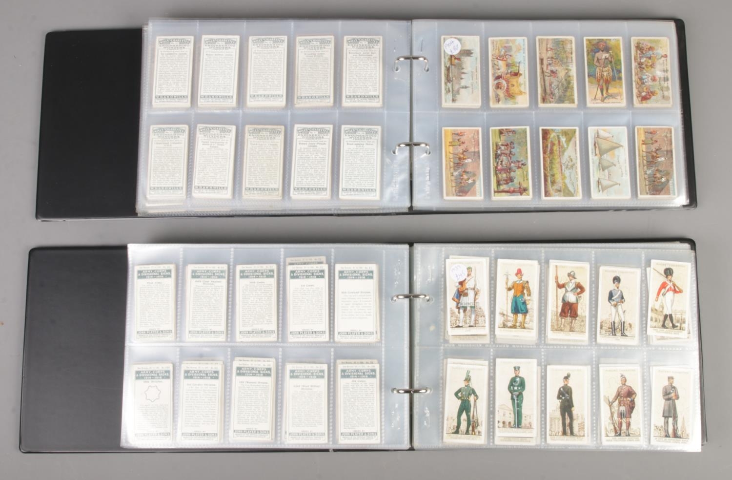 Four very large albums of cigarette cards focusing on topics: Flags, Badges and Transport, - Image 2 of 3