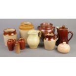 A collection of stoneware. Includes George Skey, Denby, Pearsons etc.