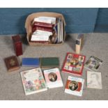 A box of mostly Robert Burns books. Including The Complete Poetical Works of Robert Burns with an