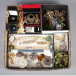 A collection of 1950's and later costume jewellery - mainly brooches. To include RAF and mother of