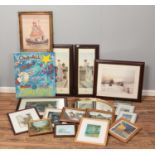 A large quantity of pictures and prints. Including W.Heath Robinson framed Noah's ark print, pair of