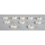 Ten chunky silver rings set with paste stones. All stamped 925. Total weight: 54.82g.