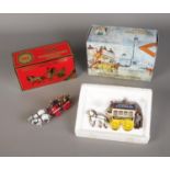 Two Matchbox diecast vehicles including London Omnibus 1886 and Merry weather Steam Engine 1880.