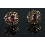 A pair of 9ct Gold ruby stud earrings.